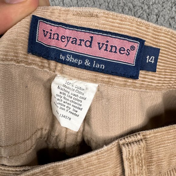 Vineyard Vines Pants Womens Size 14 Light Brown Corduroy Slim Fit Straight Leg - Picture 11 of 12